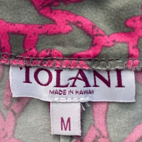 IOLANI HAWAII VINTAGE WOMENS PULLON OVER BLOUSE TOP KEYHOLE NICE PINK HAWAIIAN M - Picture 6 of 7